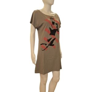 LE MAGNIFIQUE Sexy Lady Laser Dolman Sleeve Boatneck Tunic Tee Size L NWT